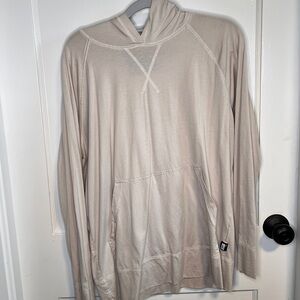 Light Taupe Hooded Pullover Sweatshirt